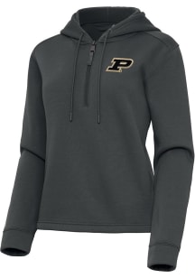 Womens Purdue Boilermakers Grey Antigua Contemporary Qtr Zip