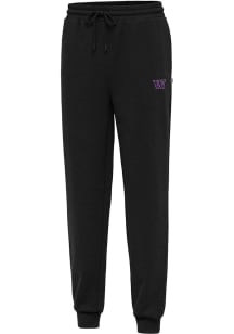 Mens Washington Huskies Black Antigua Idol Sweatpants