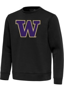 Mens Washington Huskies  Antigua Full Front Relevant Crew Sweatshirt