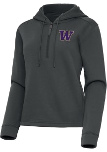 Womens Washington Huskies Grey Antigua Contemporary Qtr Zip