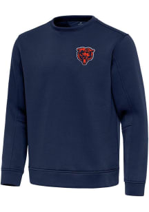 Antigua Chicago Bears Mens Navy Blue Alternate Relevant Long Sleeve Crew Sweatshirt