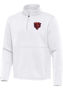 Antigua Chicago Bears Mens White Alternate Twist Long Sleeve Qtr Zip Pullover