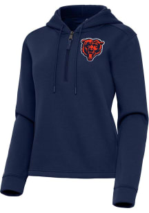 Antigua Chicago Bears Womens Navy Blue Alternate Contemporary Qtr Zip