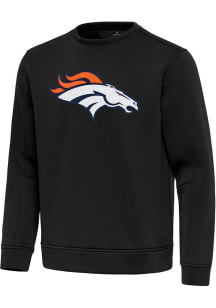 Antigua Denver Broncos Mens  Full Front Relevant Long Sleeve Crew Sweatshirt