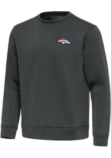 Antigua Denver Broncos Mens Grey Relevant Long Sleeve Crew Sweatshirt