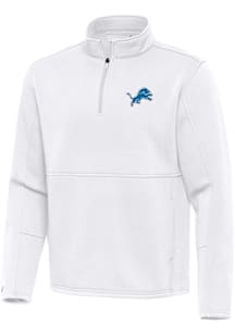 Antigua Detroit Lions Mens White Twist Long Sleeve Qtr Zip Pullover