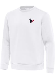 Antigua Houston Texans Mens White Relevant Long Sleeve Crew Sweatshirt