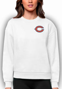 Antigua Chicago Bears Womens White Victory Crew Sweatshirt