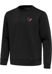 Antigua Houston Texans Mens Black Relevant Long Sleeve Crew Sweatshirt