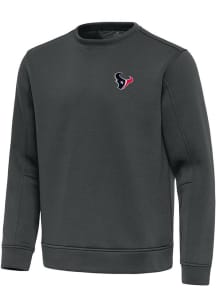 Antigua Houston Texans Mens Grey Relevant Long Sleeve Crew Sweatshirt