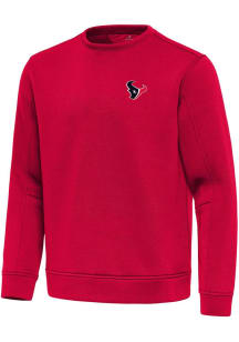 Antigua Houston Texans Mens Red Relevant Long Sleeve Crew Sweatshirt