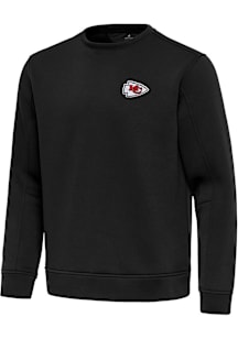 Antigua Kansas City Chiefs Mens Black Relevant Long Sleeve Crew Sweatshirt