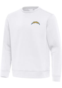 Antigua Los Angeles Chargers Mens White Relevant Long Sleeve Crew Sweatshirt