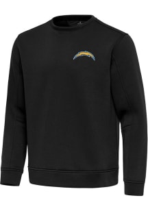 Antigua Los Angeles Chargers Mens Black Relevant Long Sleeve Crew Sweatshirt