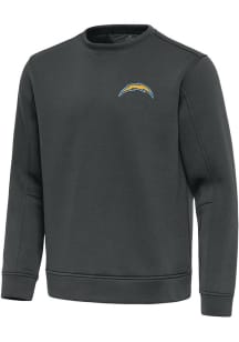 Antigua Los Angeles Chargers Mens Grey Relevant Long Sleeve Crew Sweatshirt