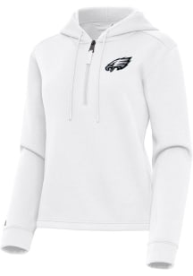 Antigua Philadelphia Eagles Womens White Contemporary Qtr Zip