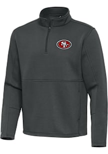 Antigua San Francisco 49ers Mens Grey Twist Long Sleeve Qtr Zip Pullover