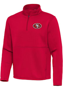Antigua San Francisco 49ers Mens Red Twist Long Sleeve Qtr Zip Pullover