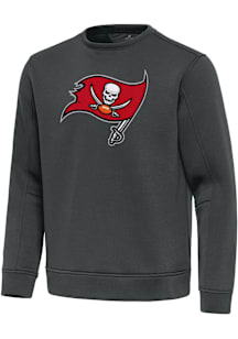 Antigua Tampa Bay Buccaneers Mens Grey Full Front Relevant Long Sleeve Crew Sweatshirt