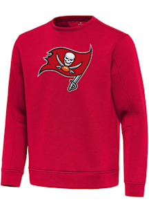 Antigua Tampa Bay Buccaneers Mens Red Full Front Relevant Long Sleeve Crew Sweatshirt