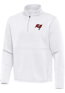 Antigua Tampa Bay Buccaneers Mens White Twist Long Sleeve Qtr Zip Pullover