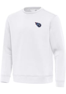 Antigua Tennessee Titans Mens White Relevant Long Sleeve Crew Sweatshirt