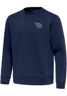 Antigua Tennessee Titans Mens Navy Blue Relevant Long Sleeve Crew Sweatshirt