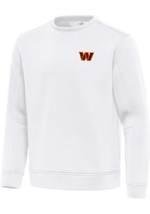 Antigua Washington Commanders Mens White Relevant Long Sleeve Crew Sweatshirt