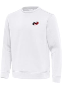Antigua Carolina Hurricanes Mens White Relevant Long Sleeve Crew Sweatshirt