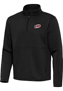 Antigua Carolina Hurricanes Mens Black Twist Long Sleeve Qtr Zip Pullover