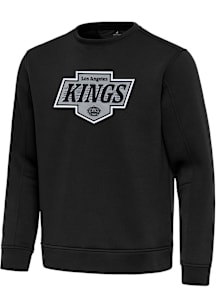 Antigua Los Angeles Kings Mens Black Full FrontRelevant Long Sleeve Crew Sweatshirt