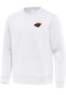 Antigua Minnesota Wild Mens White Relevant Long Sleeve Crew Sweatshirt