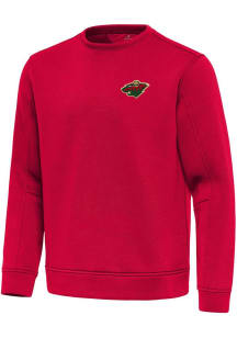 Antigua Minnesota Wild Mens Red Relevant Long Sleeve Crew Sweatshirt