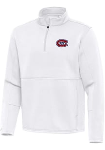 Antigua Montreal Canadiens Mens White Twist Long Sleeve Qtr Zip Pullover