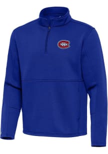 Antigua Montreal Canadiens Mens Blue Twist Long Sleeve Qtr Zip Pullover