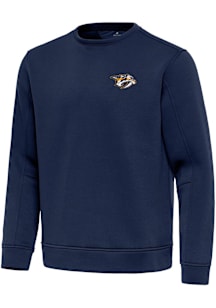 Antigua Nashville Predators Mens Navy Blue Relevant Long Sleeve Crew Sweatshirt