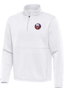 Antigua New York Islanders Mens White Twist Long Sleeve Qtr Zip Pullover