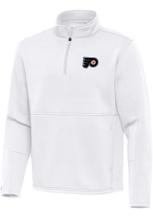 Antigua Philadelphia Flyers Mens White Twist Long Sleeve Qtr Zip Pullover