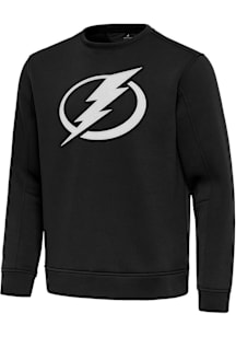 Antigua Tampa Bay Lightning Mens Black Full Front Relevant Long Sleeve Crew Sweatshirt