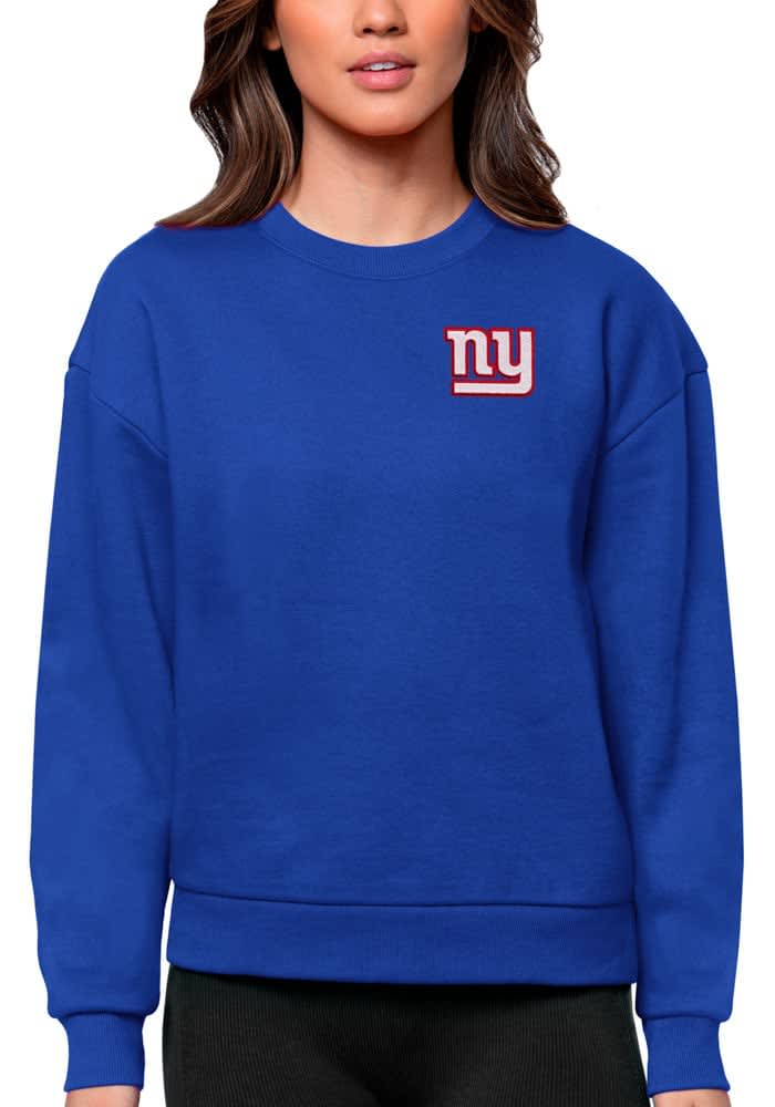 Antigua New York Giants Women's Blue Victory Crew Sweatshirt, Blue, 65% Cotton / 35% POLYESTER, Size XL, Rally House