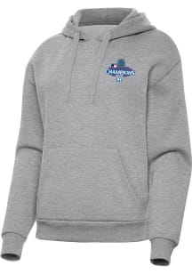 Antigua Los Angeles Dodgers Womens Grey 2024 World Series Champions Victory Hooded Sweatshirt