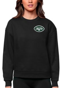 Antigua New York Jets Womens Black Victory Crew Sweatshirt