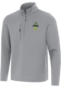 Mens Oregon Ducks Grey Antigua 2024 Big Ten Football Champions Insider Qtr Zip Pullover