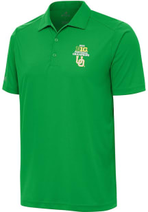 Mens Oregon Ducks Green Antigua 2024 Big Ten Football Champions Tribute Short Sleeve Polo Shirt