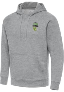 Mens Oregon Ducks Grey Antigua 2024 Big Ten Football Champions Victory Hooded Sweatshirt