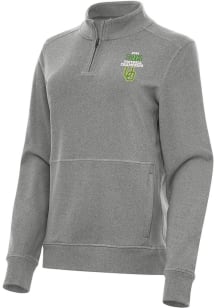 Womens Oregon Ducks Black Antigua 2024 Big Ten Football Champions Crush Qtr Zip