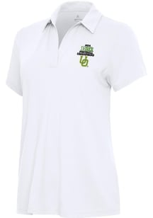 Womens Oregon Ducks White Antigua 2024 Big Ten Football Champions Era Short Sleeve Polo Shirt