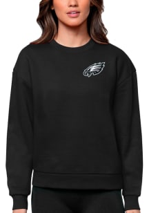 Antigua Philadelphia Eagles Womens Black Victory Crew Sweatshirt