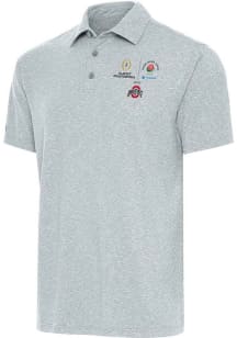 Ohio State Buckeyes Grey Antigua 2024 CFP Quarterfinal Rose Bowl Par 3 Big and Tall Polo