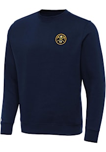 Antigua Denver Nuggets Mens Navy Blue Victory Long Sleeve Crew Sweatshirt